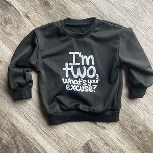 Black Sweatshirt with White Text